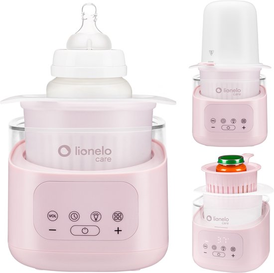 Lionelo ThermUP 4.0 Flessenwarmer - Met Unieke Uitneembare Container - 400W Snel Opwarmen - 6 Functies incl. Steriliseren & Ontdooien - Nachtlampje met 3 Standen - Touchscreen - Temperatuurregeling 25-100°C - Veilig & Hygiënisch Design van LIONELO