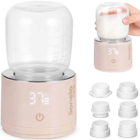 Lionelo Thermup Swift Flessenwarmer – Supersnel Verwarmen in 3 min – Warmhouden tot 6 uur – Container van 180 ml – USB-C – 5 Flessenadapters – 37–50°C – Compact & Reisvriendelijk – Baby Melkverwarmer voor Thuis en Onderweg van Merkloos