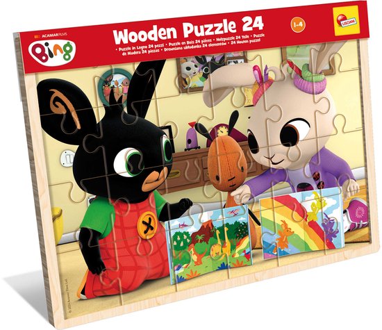 Lisciani - Houten Puzzel met frame - Bing - 24 stuks van Merkloos