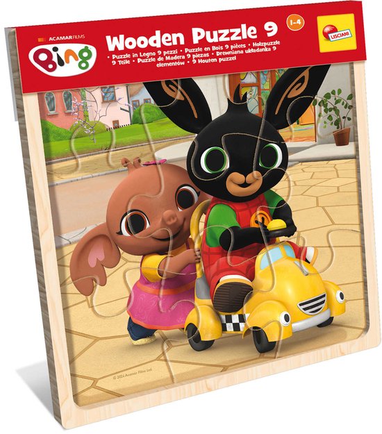 Lisciani - Houten Puzzel met frame - Bing - 9 stuks van Lisciani