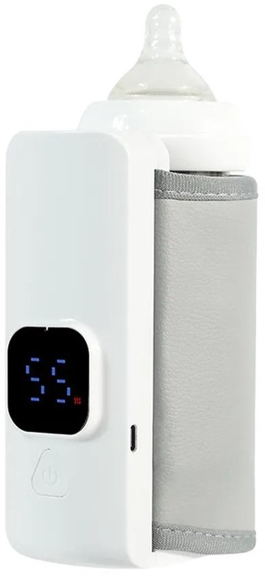 LISM-Draagbare babyflesverwarmer, gemakkelijk mee te nemen, met een grote capaciteit van 4000 mAh, 6 temperatuurinstellingen en een led-display, waardoor het een ideale keuze is voor op reis.