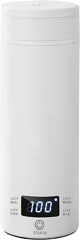 LISM-Reiswaterkoker, mini-elektrische waterkoker 220V 500ml, met touchscreenbediening, kleine draagbare elektrische waterkoker, automatische uitschakeling.