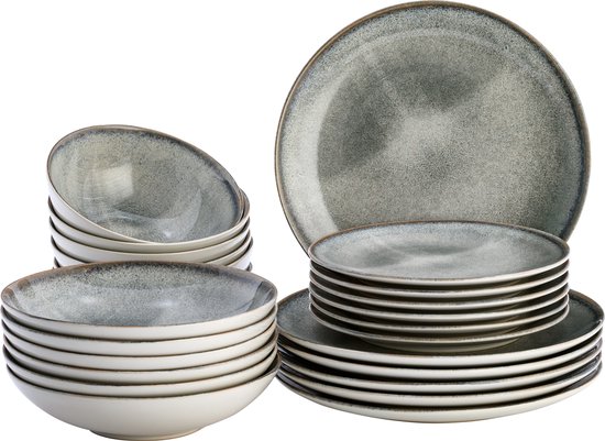 Lite-Body Serviesset - grijs spikkel - 6 personen - 24 delig