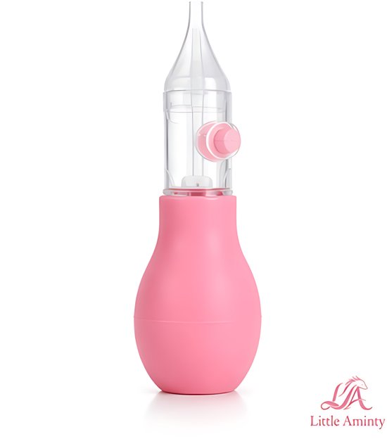 Little Aminty Neusreiniger Baby | Anti-Backflow Siliconen Neuszuiger | Zacht & Hygiënisch Neuspompje – Roze van Merkloos