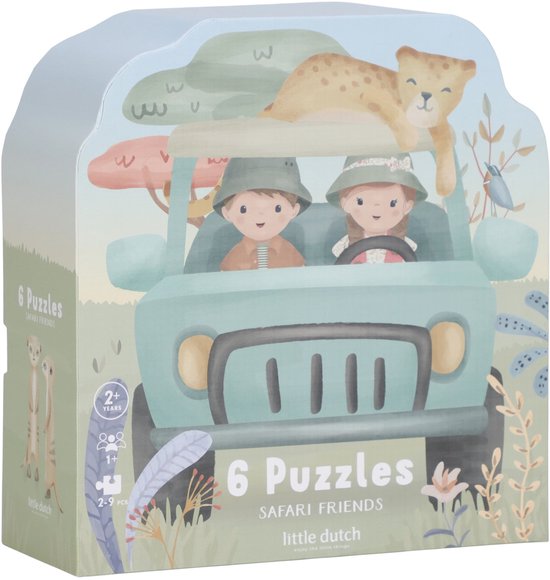 Little Dutch 6 Puzzels FSC - Safari Friends van Little Dutch