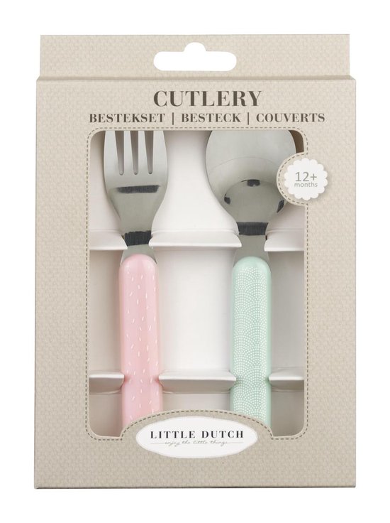Little Dutch Babybestek - Melamine - Lepen en Vork - Roze van Little Dutch