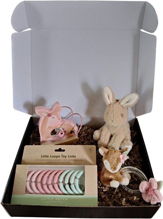 Little dutch Cadeaupakket - kraampakket - verrassingpakket - babypakket - geboortepakket - meisje - wiebeldier van Little Dutch