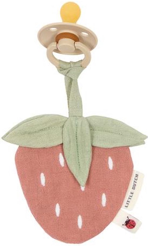 Little Dutch Fairy Garden - Baby Jongens & Meisjes - Speendoekje hydrofiel Aardbei van Little Dutch