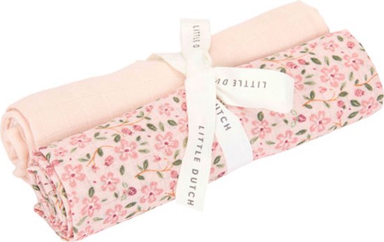Little Dutch Fairy Garden Fairy Floral - Multipack - Set van 2 swaddle doeken hydrofiel - 70 x 70 cm van Little Dutch
