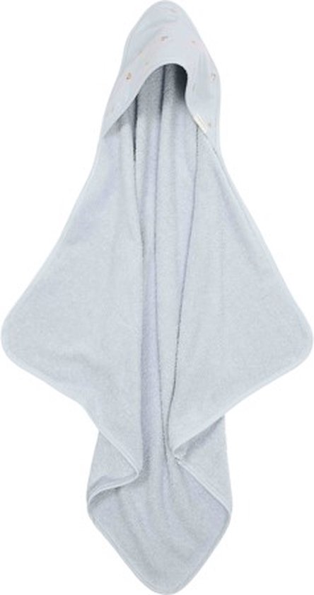 Little Dutch Forest Friends Blue - Badcape geborduurd - 100 x 100 cm van Little Dutch