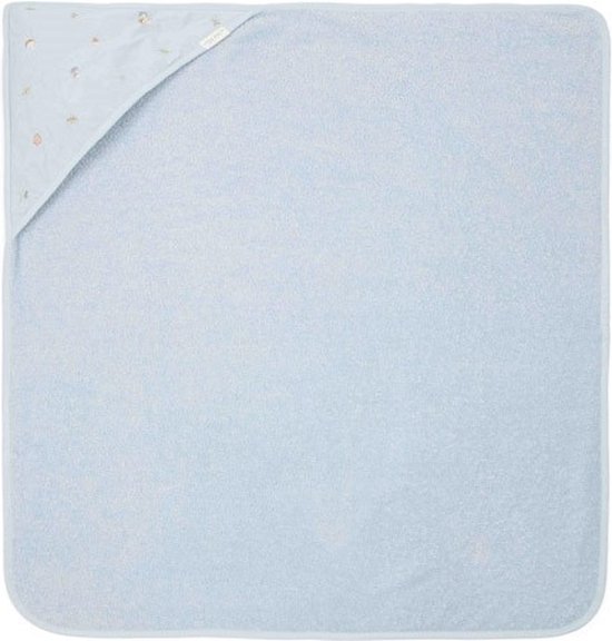 Little Dutch Forest Friends Blue - Badcape geborduurd - 75 x 75 cm van Little Dutch