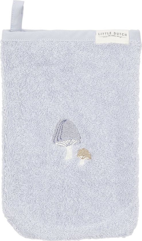 Little Dutch Forest Friends Blue - Multipack - Set van 3 washandjes geborduurd - 21 x 14 cm van Little Dutch