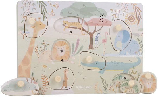 Little Dutch Geluidenpuzzel FSC - Safari Friends van Little Dutch