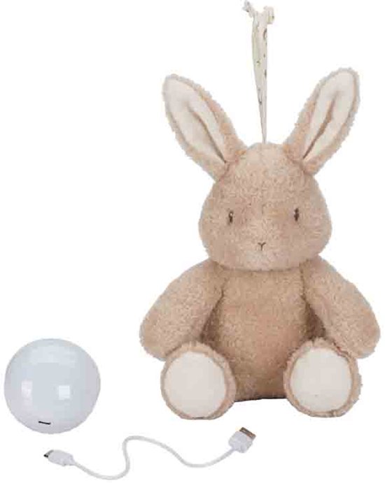 Little Dutch Knuffelkonijn Licht & Geluid Newborn Naturals van Little Dutch