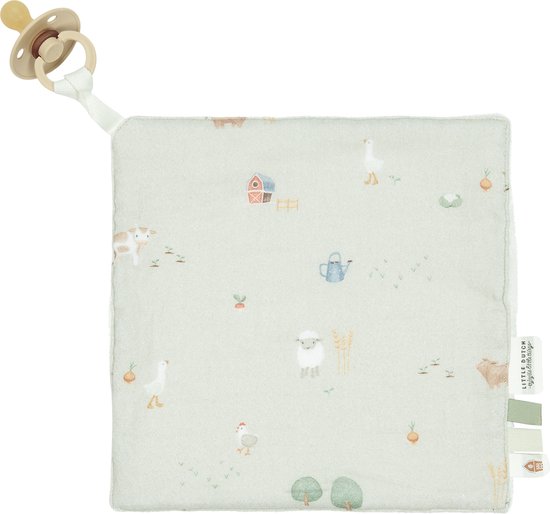 Little Dutch Little Farm - Knuffeldoek - Hydrofiel - Biologisch katoen - 20 x 20 cm van Little Dutch