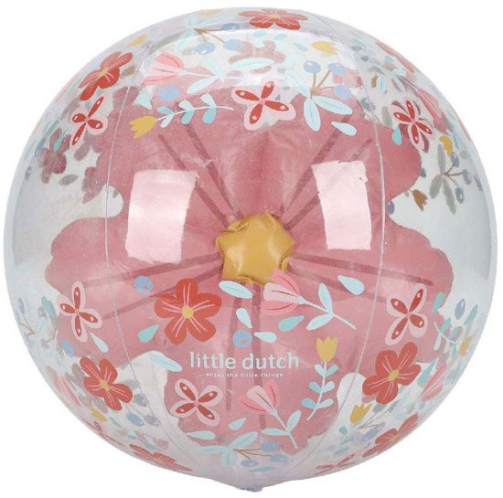 Little Dutch Pink Flowers Strandbal 3D Figuur, 35cm van Little Dutch