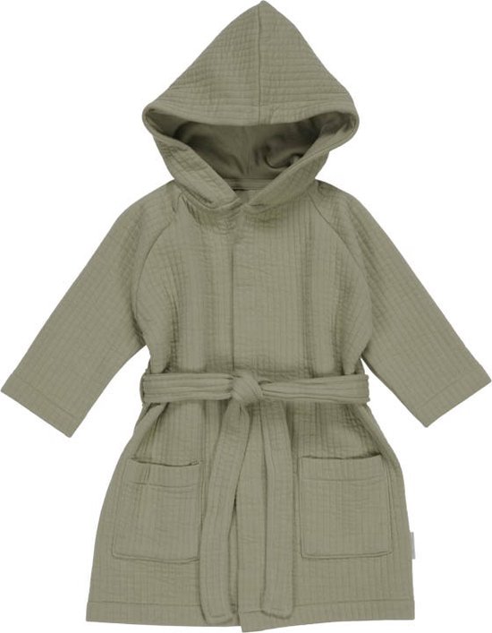 Little Dutch Pure Olive - Baby Jongens & Meisjes - Badjas - Maat 86/92 van Little Dutch