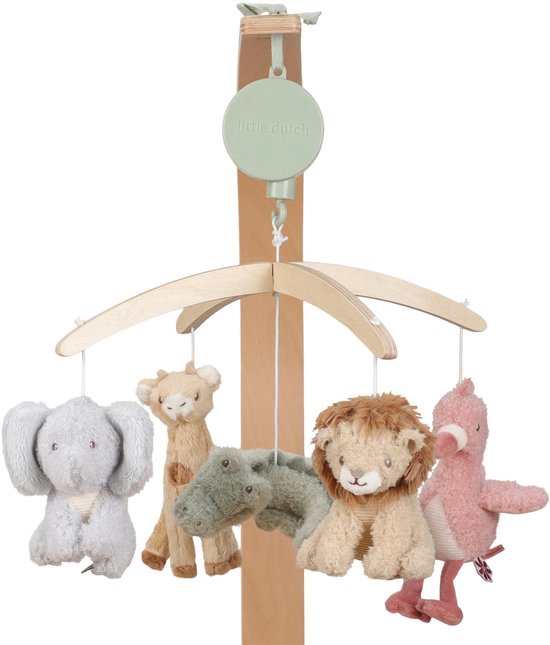 Little Dutch Safari Friends Houten Muziekmobiel van Little Dutch