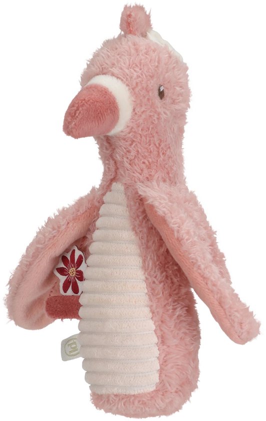 Little Dutch Safari Friends Knijprammelaar Flamingo - Baby speelgoed - grijp baby speelgoed