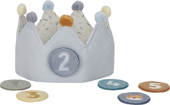 Little Dutch - Verjaardagskroon van stof met cijfers - Blauw van Little Dutch