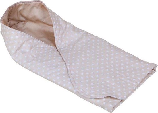 Little Dutch Wikkeldoek - 108 x 95 cm - Beige met witte ster van Little Dutch