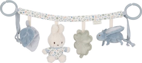 Little Dutch x Nijntje Wagenspanner – Blauw & Groen – Activiteitenspiraal voor Kinderwagen, Buggy & Autostoel – Zacht babyspeelgoed met rammelaar en knisper – Stimuleert motoriek en zintuigen – Baby cadeau – Vanaf 0 maanden – Miffy van Little Dutch