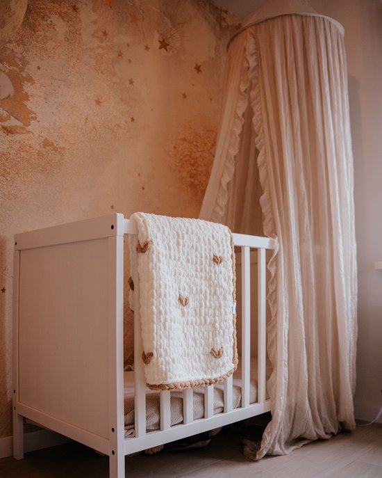 Little Livo - Handgehaakte baby- kinderdeken - Hartjespatroon - 100% zacht microvezel - Maat 75cmx75cm - Volledig handgemaakt van Merkloos