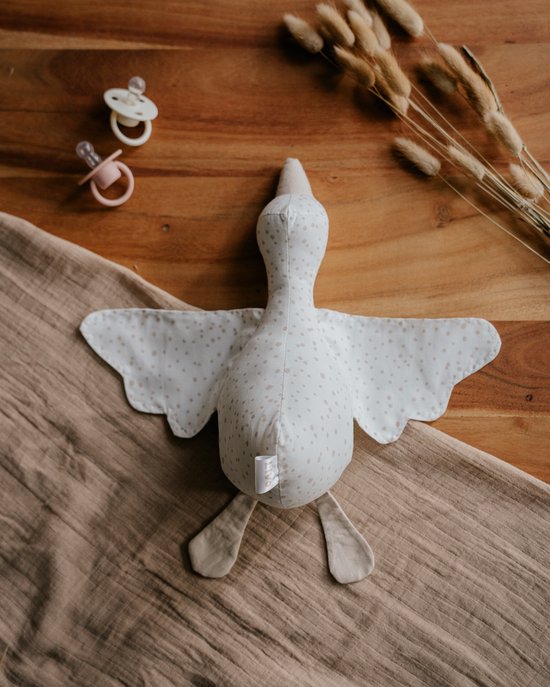 Little Livo Handgemaakte Knuffelgans – 28x36 cm – Confetti patroon – 100% Katoen met Zachte Fleece Vulling van Merkloos