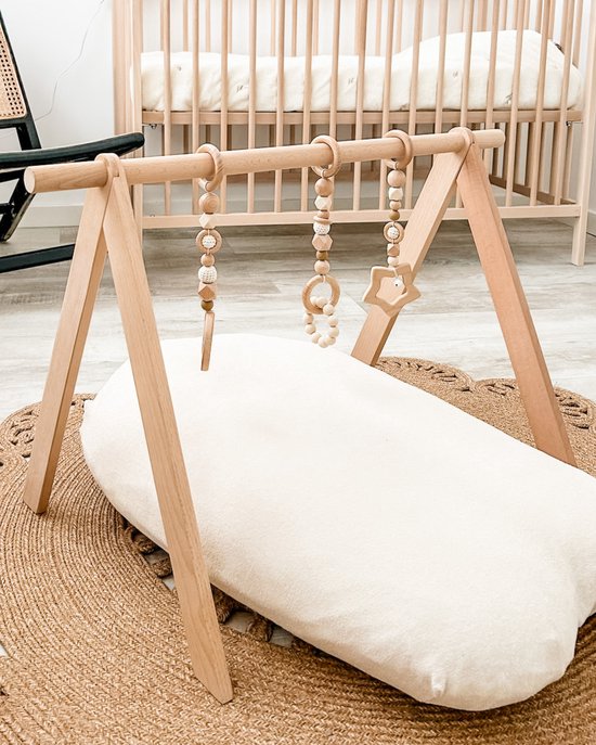 Little Moon Houten Babygym – Babygym met Houten Hangers – Duurzaam & Milieubewust – Houten Baby Speelgoed – Vanaf 0 Maanden – Babyshower – Kraamcadeau van Little Moon