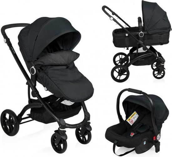 Little World Kinderwagen City Walker 3 in 1 - Zwart - Tot 22 kg! van Little World