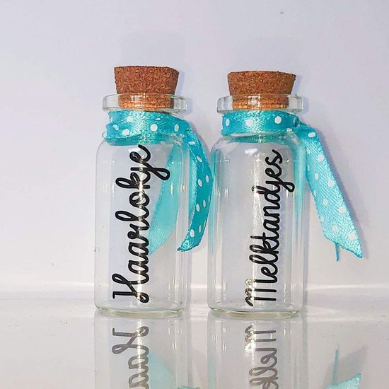 Little1gifts - Bewaar flesjes - Haarlok en melktandjes - blauw van Little1gifts