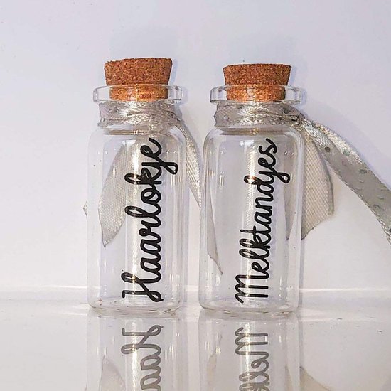 Little1gifts - Bewaar flesjes - Haarlok en melktandjes - Grijs van Little1gifts