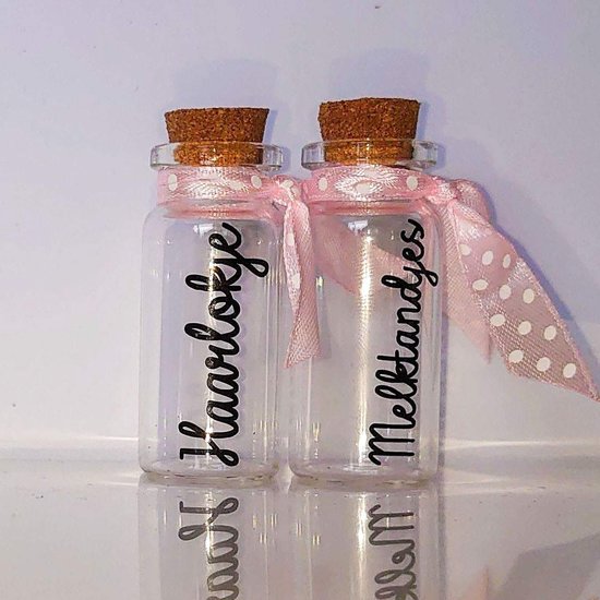 Little1gifts - Bewaar flesjes - Haarlok en melktandjes - Roze van Little1gifts