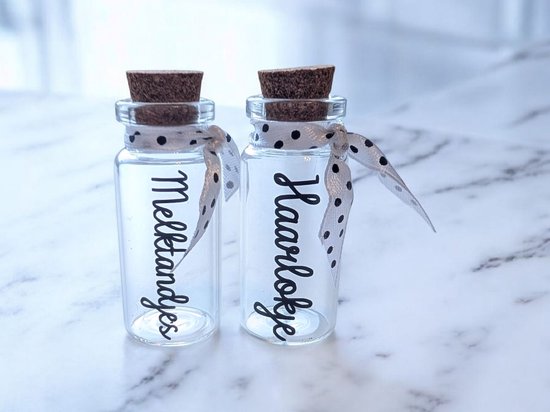 Little1gifts - Bewaar flesjes - Haarlok en melktandjes - Wit van Little1gifts