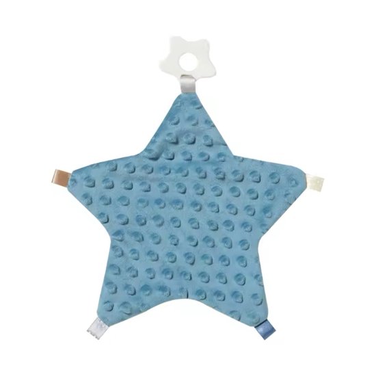 Littlecutiez - Knuffeldoek Moon - Labeldoekje - Kraamcadeau -Knuffeldoekje - Baby - Blauw - Ster - Knuffeldier van Littlecutiez