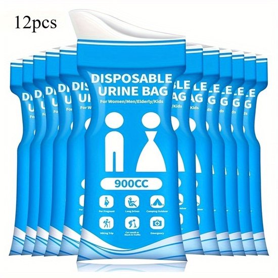 Livé® Urine zakjes – 12 stuks 900ml Wegwerp Reis Plaszakken
