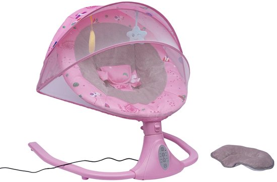 LiveTastic - Babyschommel - Elektrisch - incl afstandbediening - 5V - Kunststof - Voor 1-2 jarige - 20kg draagvermogen van Merkloos