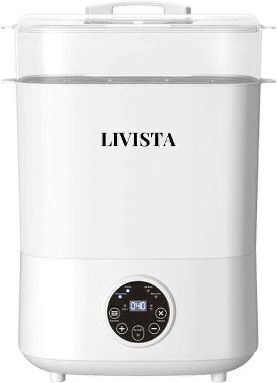 Livista® - 5-in-1 Babyfles Sterilisator en Warmer - Slimme Stoomsterilisator - Flesverwarmer, Fopspeen Sterilisator en Droger - Wit van Livista
