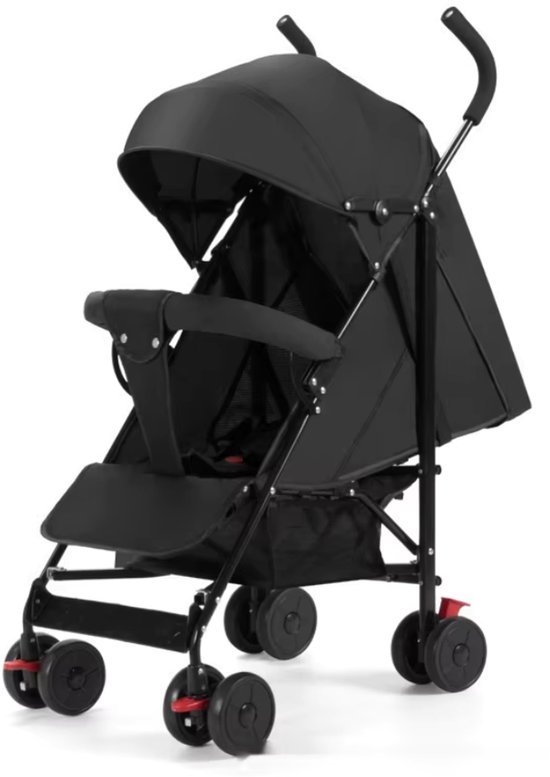 Livista Lichtgewicht Kinderwagen Buggy - Verstelbare Rugleuning 95°-175° - Compact en Comfortabel - 6-36 Maanden - Max. 15 kg– Zwart van Merkloos