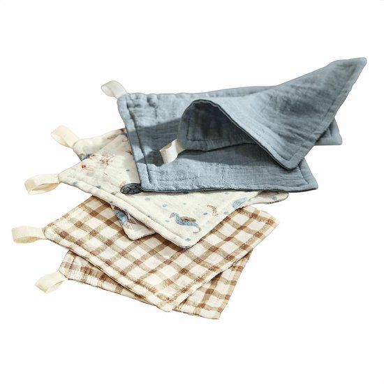 LOBERON Washandje set van 6 Tinkertop blauw/beige van Merkloos