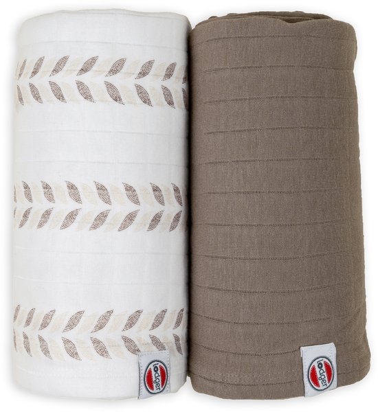 Lodger - Goedkope hydrofiele luiers - Duopack - 110x110 - Beige - Zacht van Lodger