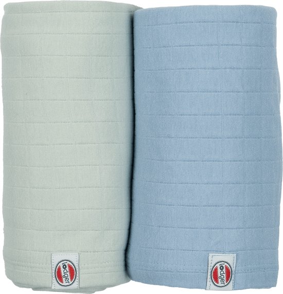Lodger - Grote hydrofiele doeken 110x110 - Absorberend en luchtig - groen/blauw van Lodger