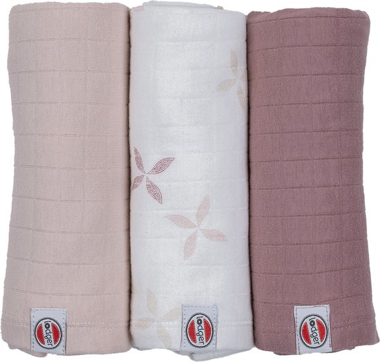 Lodger Hydrofiele luier - Stretch katoen - zacht op de huid - 70x70 - Roze van Lodge