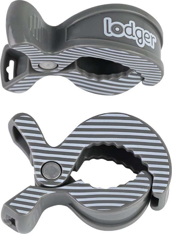 Lodger Swaddle Printed Clips Carbon Stripe 2 Stuks van Lodge