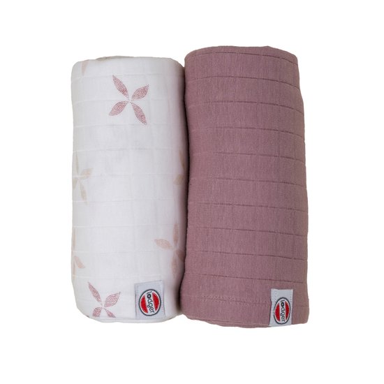 Lodger Swaddler - Hydrofiele Doeken - Roze/Paars - 110x110cm - 2 stuks - Biologisch Katoen - Hydrofiele Luier