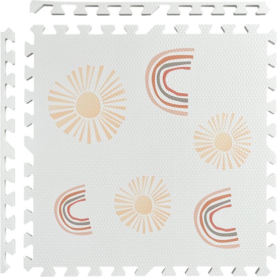 LOEF speelmat - puzzelmat - Speelmat - Dikke foam - Veilig spelen - Kindermat - Rainbow White van LOEF