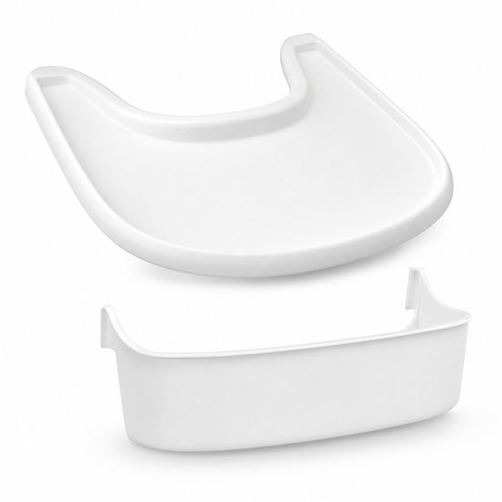 Loha Party Eetblad met Opbergbak – Geschikt voor Stokke Tripp Trapp – 2-delige Kinderstoel Accessoireset – Wit