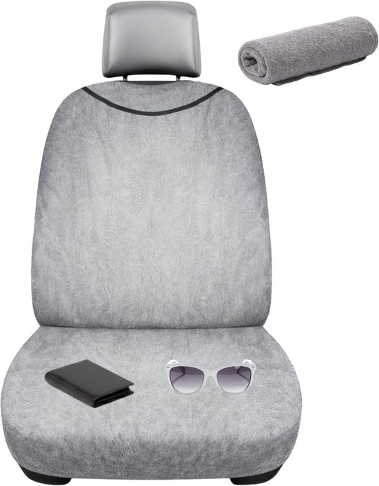 Lomera Badstof Autostoelhoes - Autostoelhoes Sporten - Stoelhoes voor Na het Sporten - Zweet Stoelhoes Auto - Autostoelbeschermer - Stoelhoes Auto - Badstof Stoelhoes Auto - Universele Autostoelhoes - Autostoelhoes Voorstoelen van Merkloos