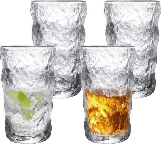 Long Drink Glazen Set, 300 ml, 6 stuks, Kristallen Glas, Mat Glas, Sapglas, Waterglas, Whiskeyglazen, Gin en Tonic, Mokken Set van Borgonovo