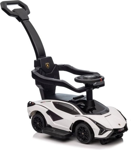 Loopauto - Lamborghini QLS-996T - met duwstang - 85x44x95 cm - wit